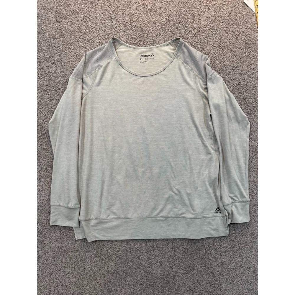 Reebok Women's Long Sleeve Performance Top XL Gray Activewear Athleisure Running